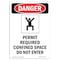 Signmission OSHA, Permit Required Confined, 10in X 7in Rigid Plastic, 7" W, 10" H, Portrait, OS-DS-P-710-V-1518 OS-DS-P-710-V-1518 - alternate 1